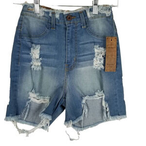 Aphrodite Los Angeles Made in USA Distressed Jean Shorts S NWT